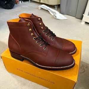 Junkard Oxblood Brogue Captoe Boots